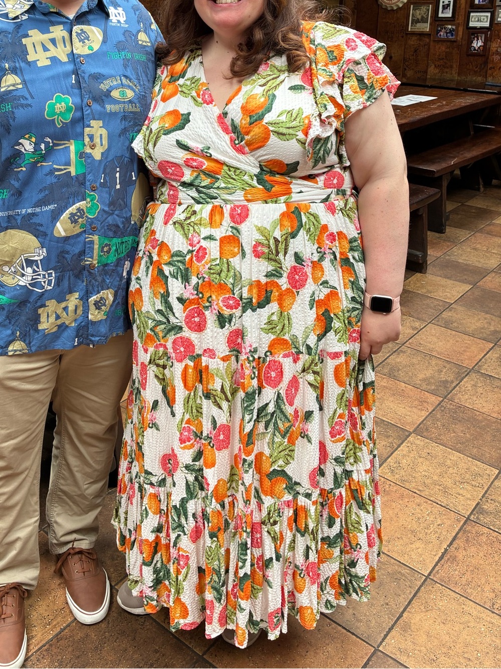 Ivy City Co Trixie Dress Citrus Print Faux Wrap - Picture 3 of 4